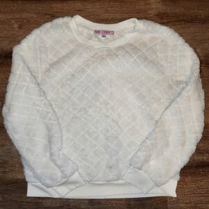 Cream Fuax Fur Crave Fame Sweatshirt